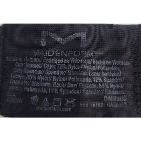 Maidenform Love the Lift Black In Satin Plunge Underwire Push Up Bra Size 32C - Picture 4 of 8